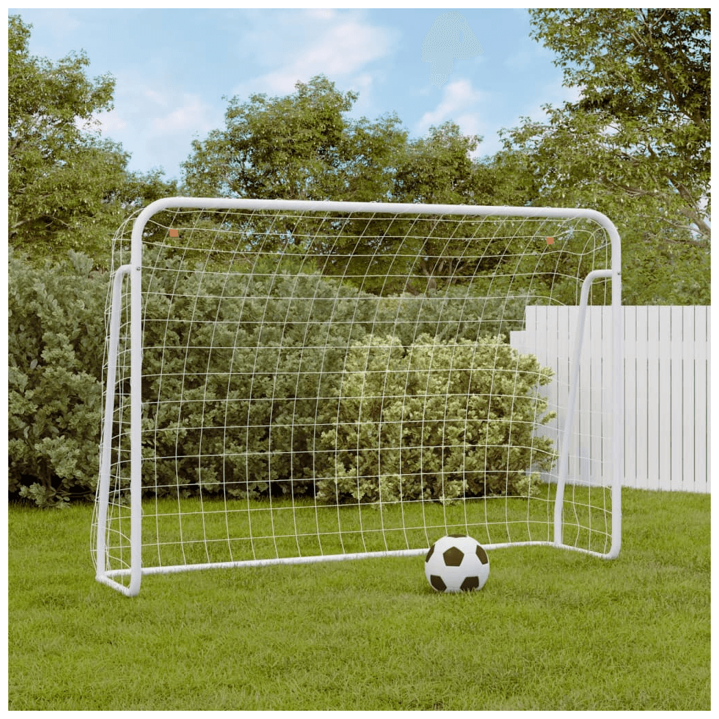 Football goal 214x75x152 cm| Concrete Grey Powder-Coated Steel Frame Polyester