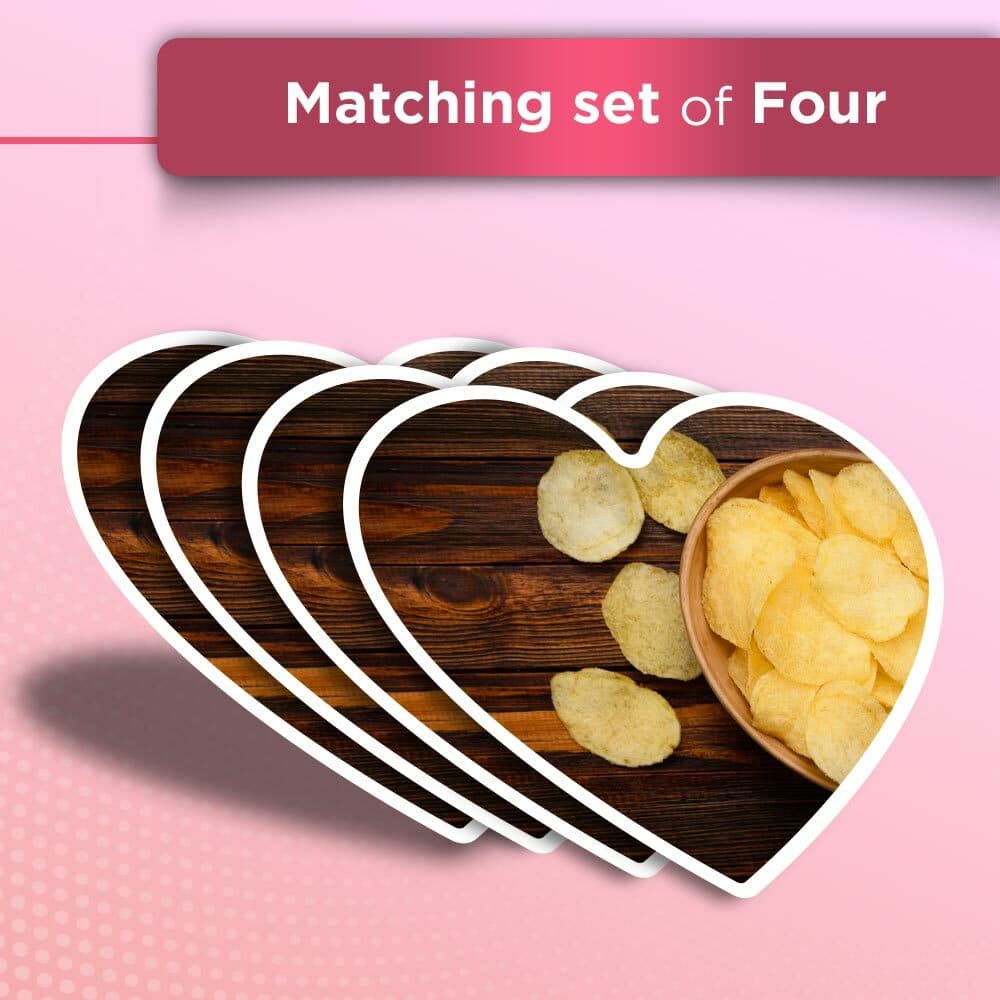 4x Heart Stickers - Chips Crisps Snack Junk Food Cafe #24057 view 2