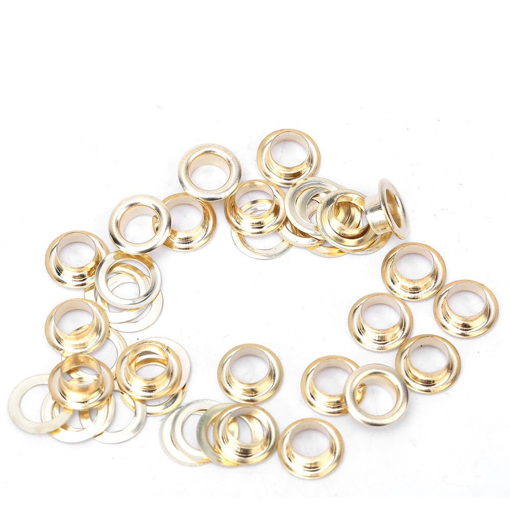 ¸100Pcs Brass Cloth Knitting Anti Rust Leather Craft Eyelet(Golden 14mm) Spare