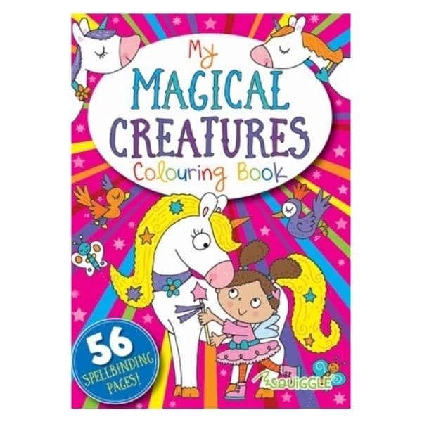 A4 Magical Creatures Colouring In Book - Girls Kids Childrens Unicorn Activity