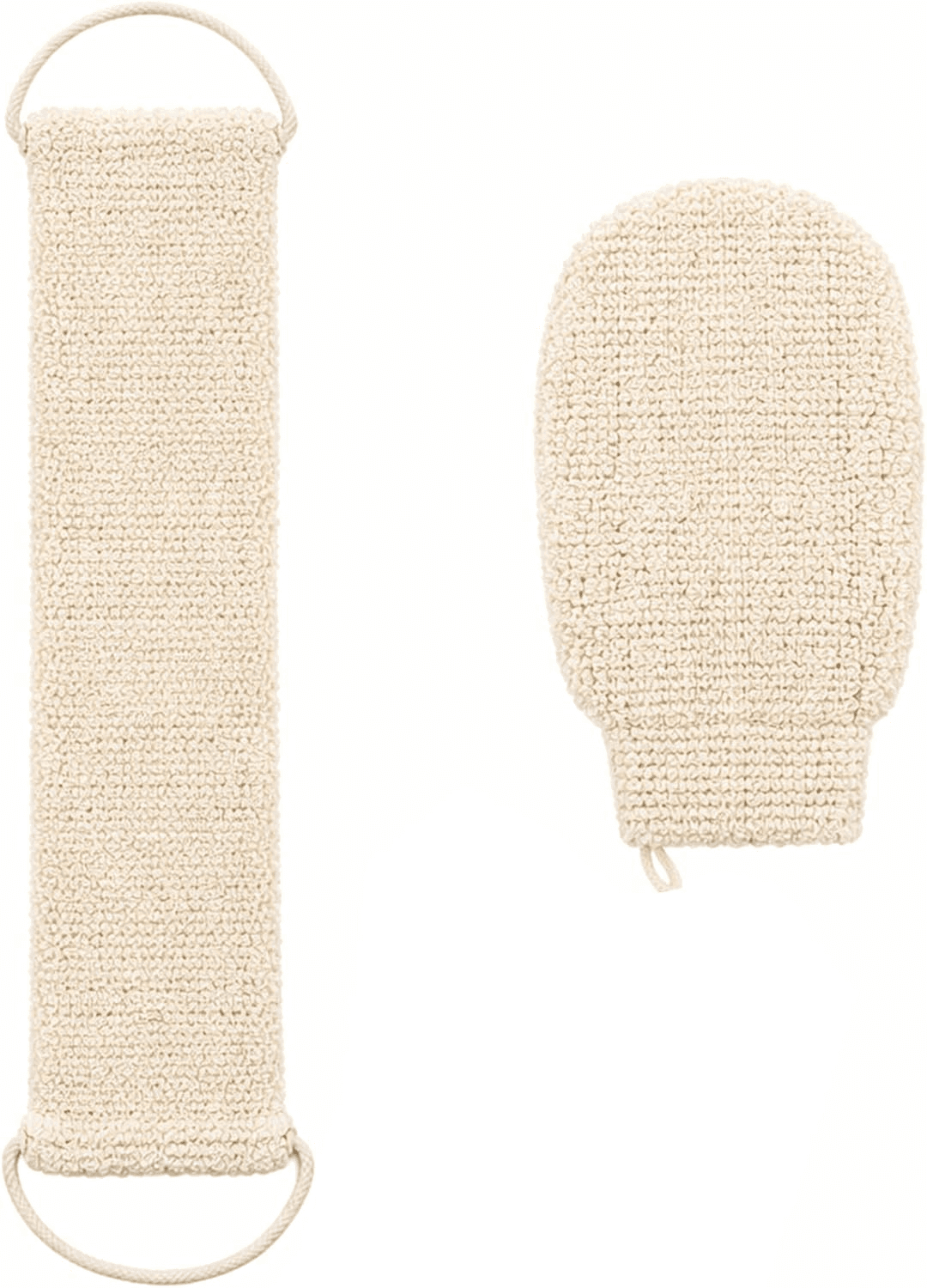 Extra Long Exfoliating Back Scrubber with Gloves Set for Shower and Bath - Dual