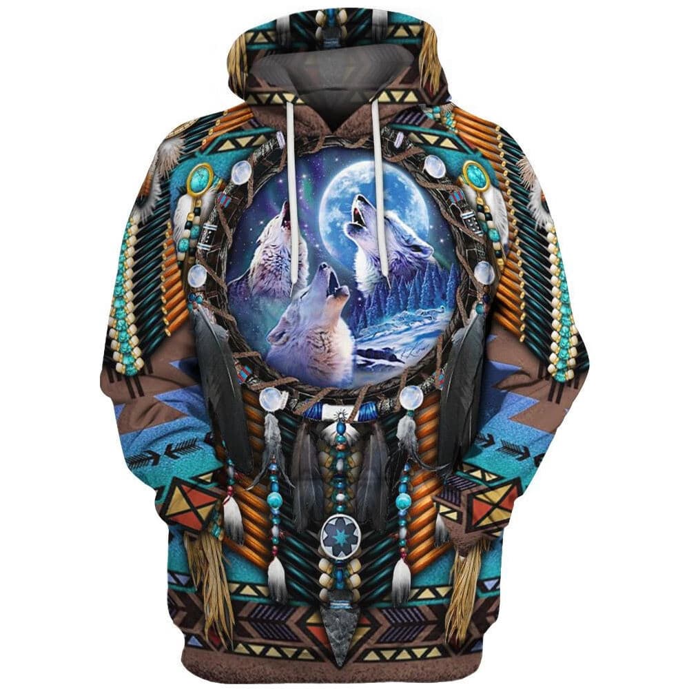 Native Americans Hoodie Pullover 3D Print Sweatshirt Hooded Sweater Coat Unisex