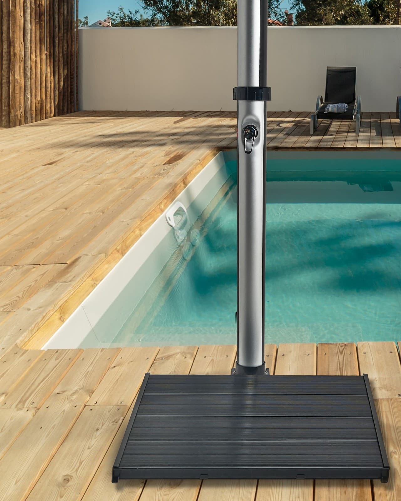Outdoor Shower Floor SILLUSTANI Black view 2