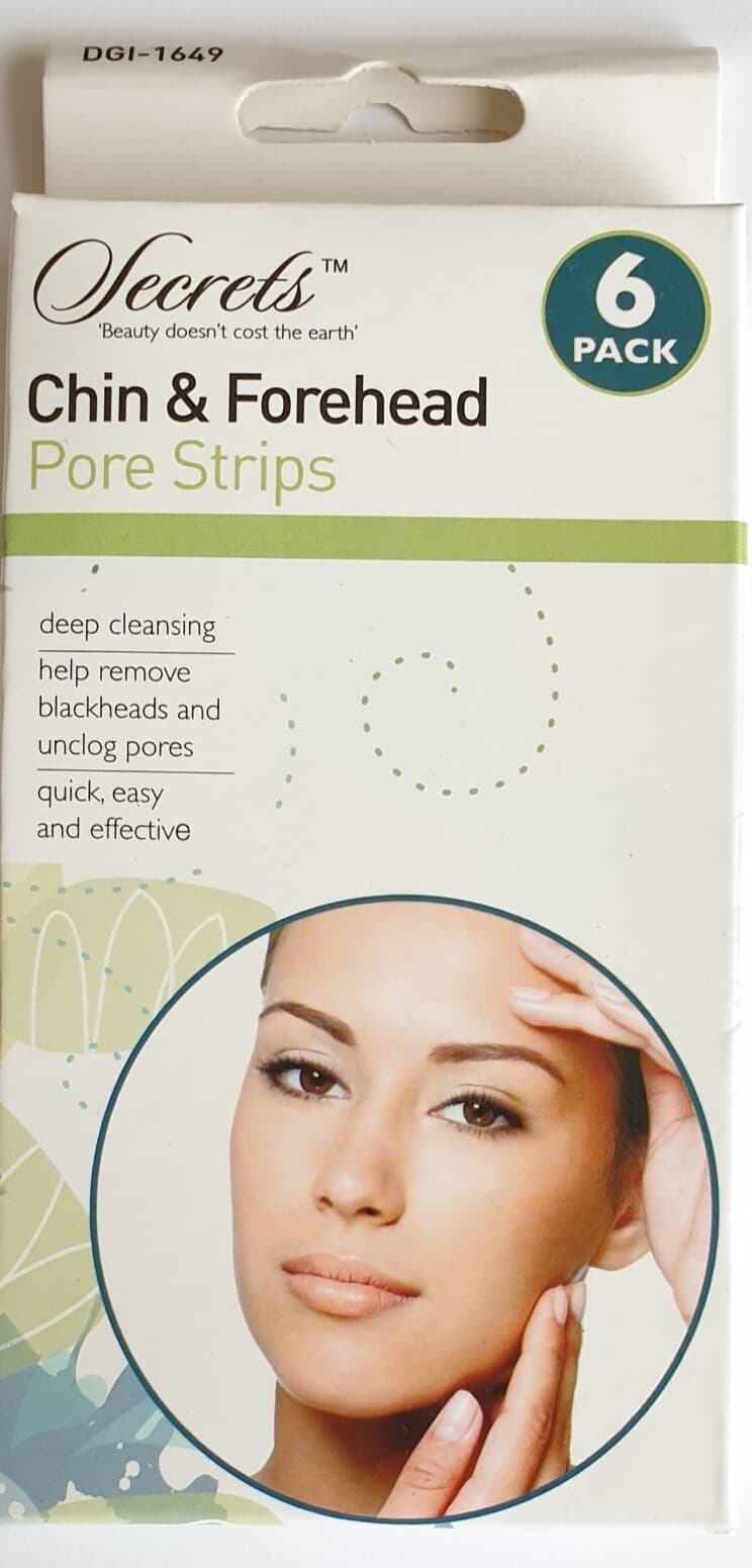secrets 6 pack - CHIN and FOREHEAD PORE STRIPS Blackhead Removal Smooth Deep Clean