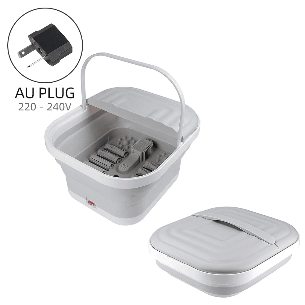 Foldable Pedicure Foot Bath Bucket Heated Rollors Feet Care Spa Massager