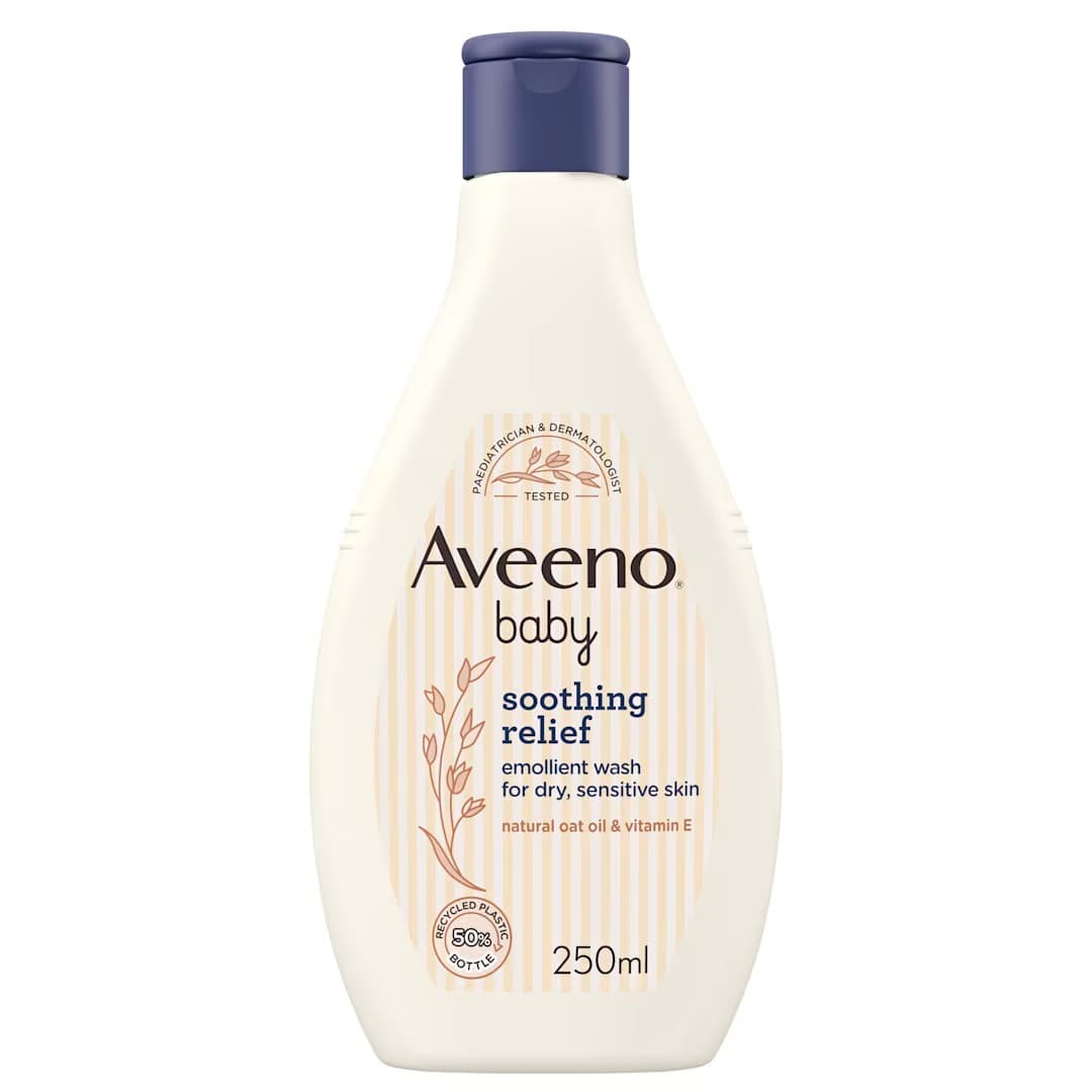 Aveeno Baby Soothing Relief Emollient Wash 250ml Dry Sensitive Eczema Skin
