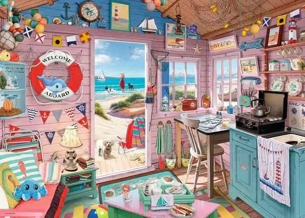 Ravensburger My Haven No 7: The Beach Hut 1000 Piece Jigsaw Puzzle Toys view 2