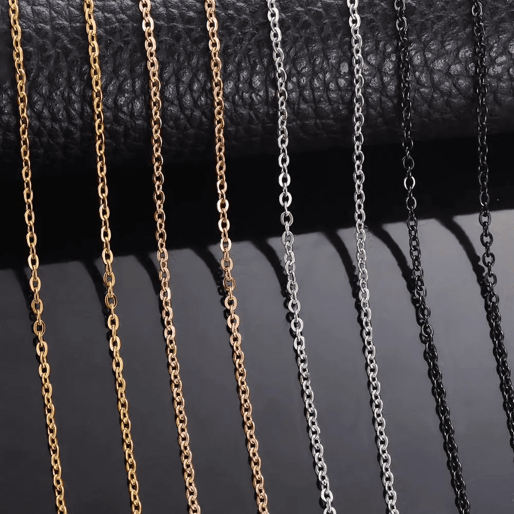 Wholesale 10 Pack Stainless Steel Link Chain Necklaces 1.5-3mm