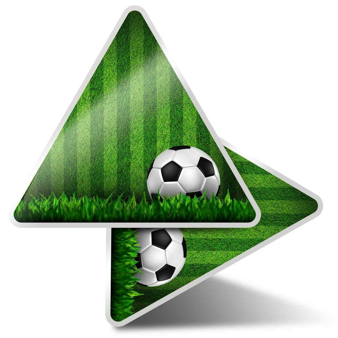 2 x Triangle Stickers  7.5cm - Football Pitch Ball  #14384