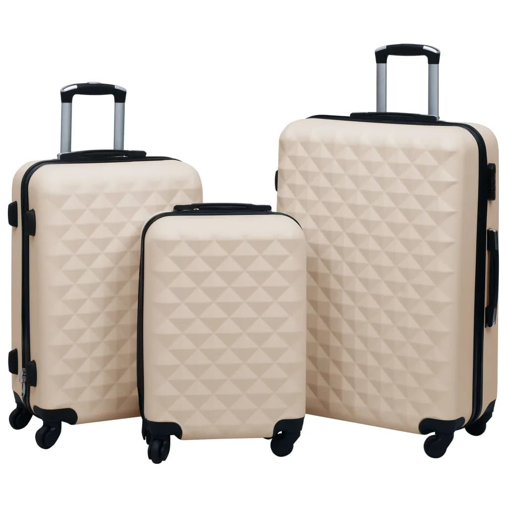 WALPLUS Hardcase Trolley Suitcase Set 3pcs Gold ABS Lightweight