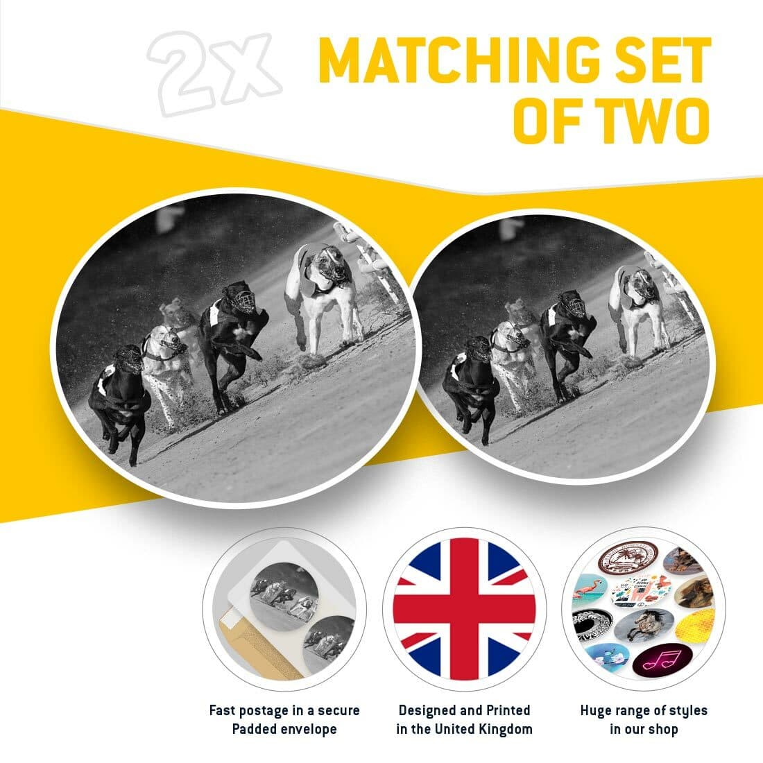 2 x Vinyl Stickers 15cm (bw) - Greyhound Racing Dogs Betting  #36678 view 2
