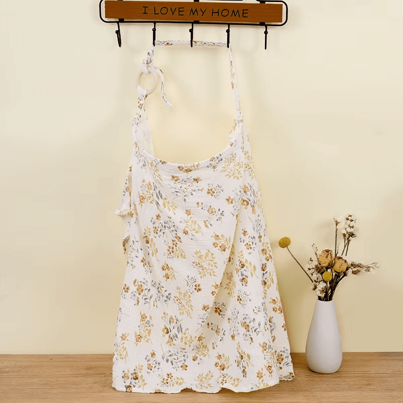 Breathable Baby Nursing Cover Maternity Breastfeeding Cover Cotton Muslin Baby F