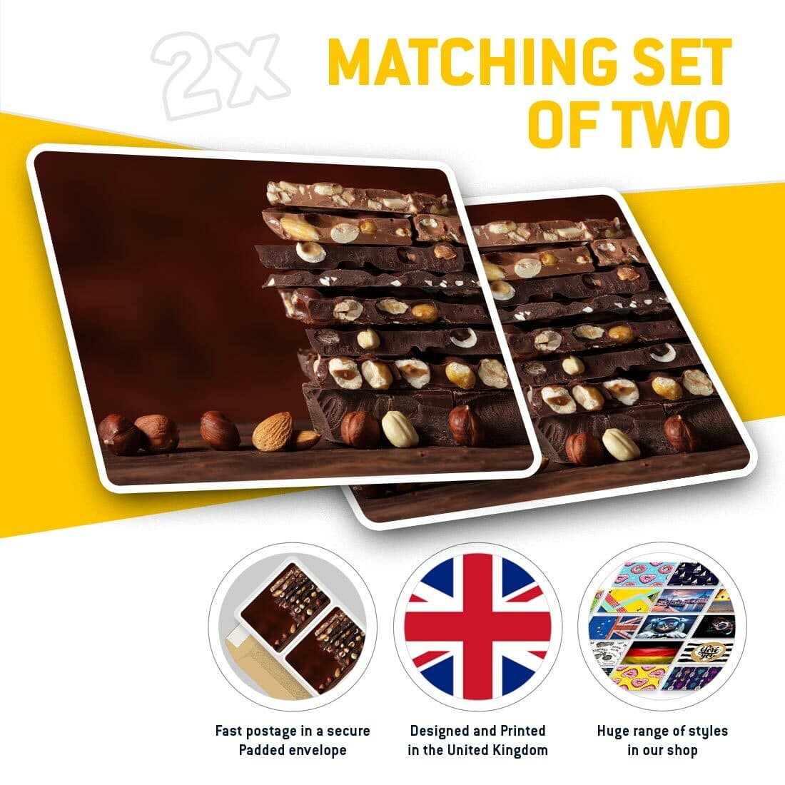 2 x Rectangle Stickers 7.5 cm - Luxury Chocolate Slabs Sweets Cool Gift #14567 view 2