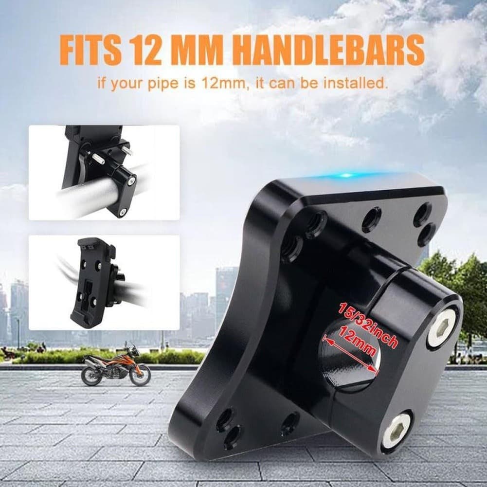Motorcycle GPS Mount 12mm Tube Clamp Compact Size Sturdy Plastic General Fit