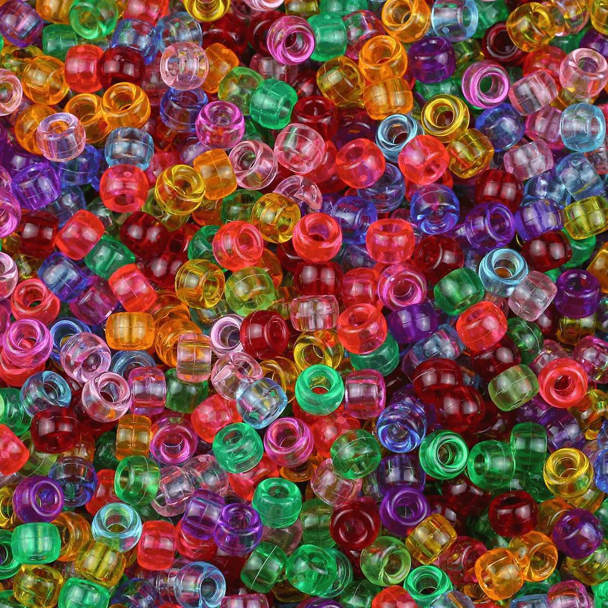 100/200/400Pcs 6X9Mm Solid Color Large Hole Pony Beads DIY Jewelry Making UK
