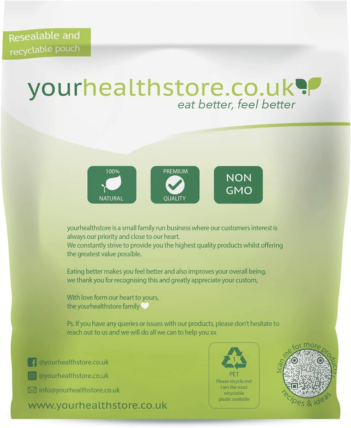 ® Premium Gluten Free Oat Bran 1Kg| Made in Britain| (Recyclable Pouch) view 2