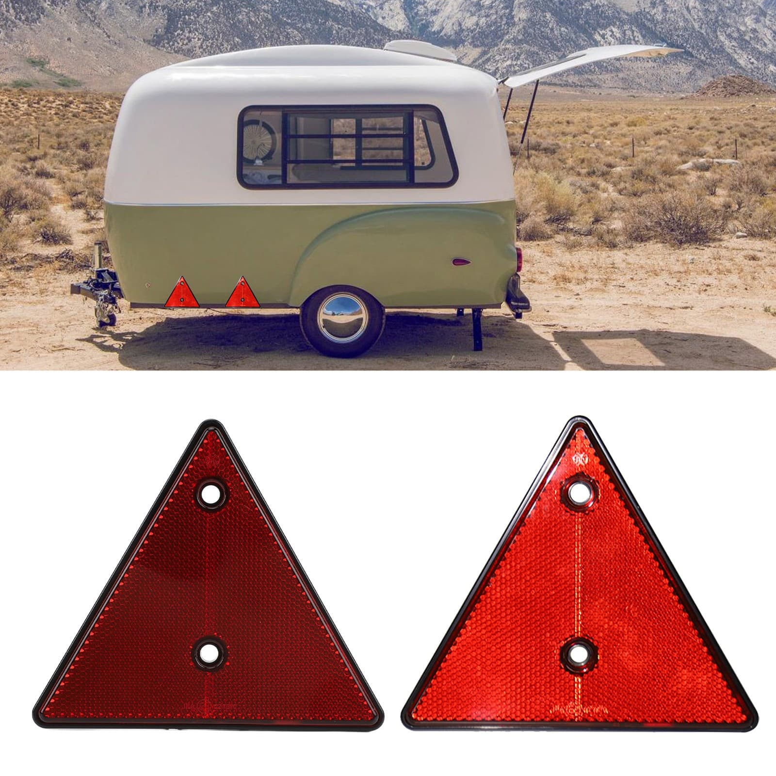 2x Safety Reflectors Red Trailer Reflector Tail Warning Reflectors SET