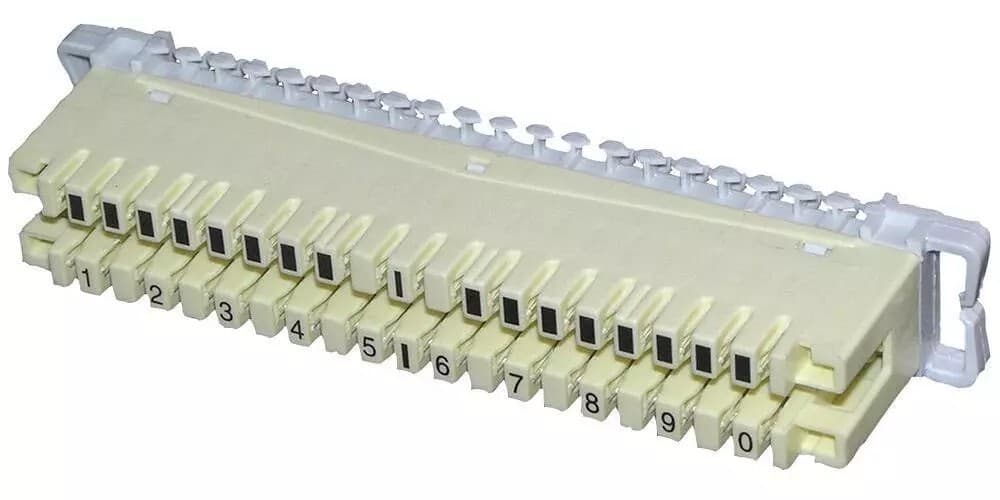 237A Type IDC 10 Pair Terminal Disconnection Strip Connector Cream / White