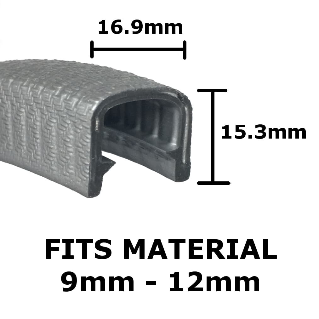 Silver Protective PVC Flexi EDGE TRIM 9-12mm Panels - Interior Exterior (Metre)