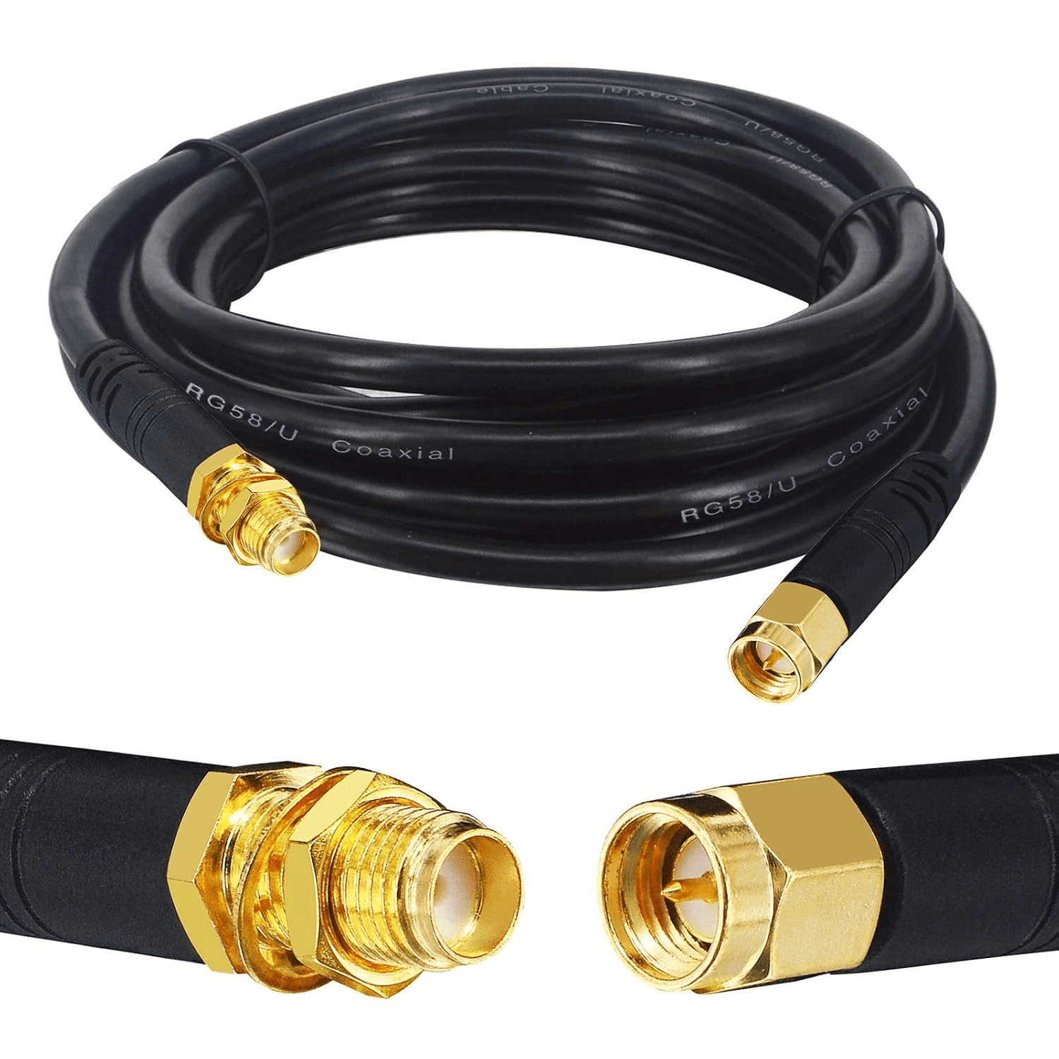 Upgraded 3M SMA Extension Coax Cable Molded RG58 Superflex SMA Male to Female An