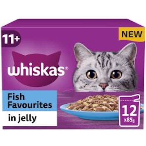 Whiskas 11+ Fish Favourites Senior Wet Cat Food Pouches in Jelly 12x85g  @Melian