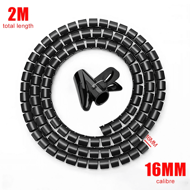 Black Cable Wire Protector Cable Organizer Management Pipe Flexible Wire Wrap Li