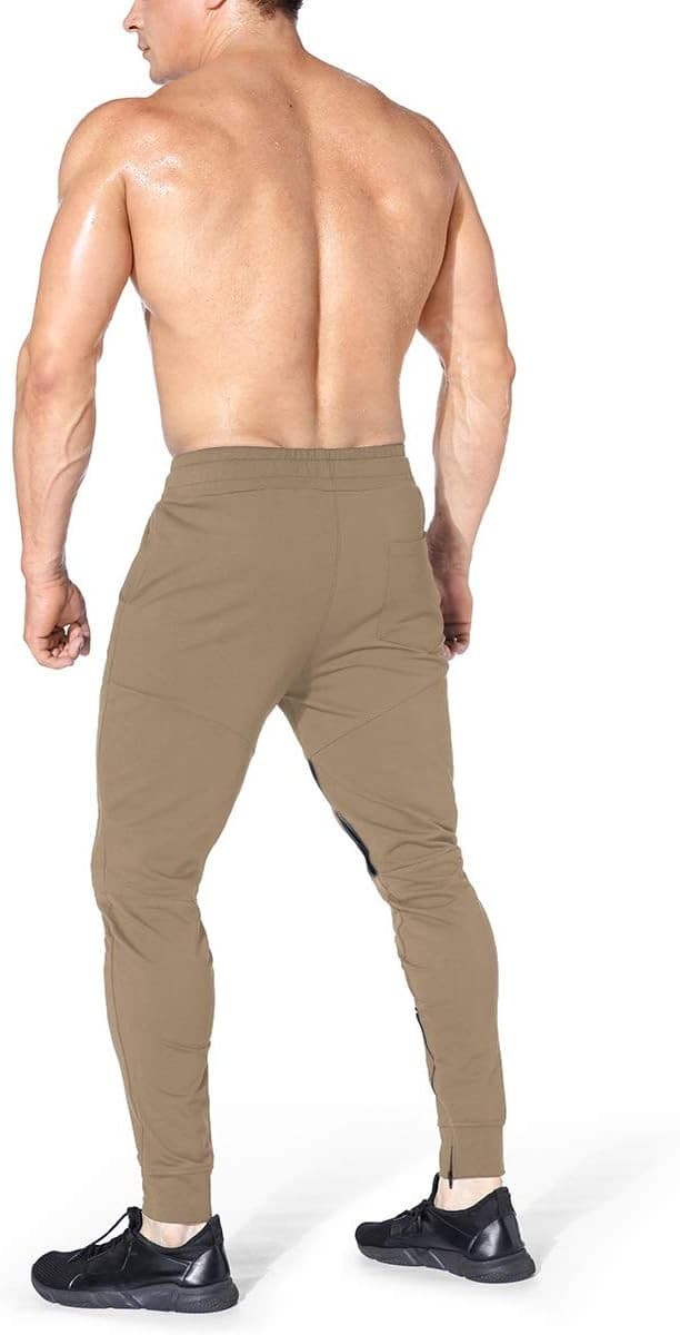 BROKIG Mens Thigh Mesh Gym Joggers Trousers Running Slim Fit Tracksuit Bottoms view 2