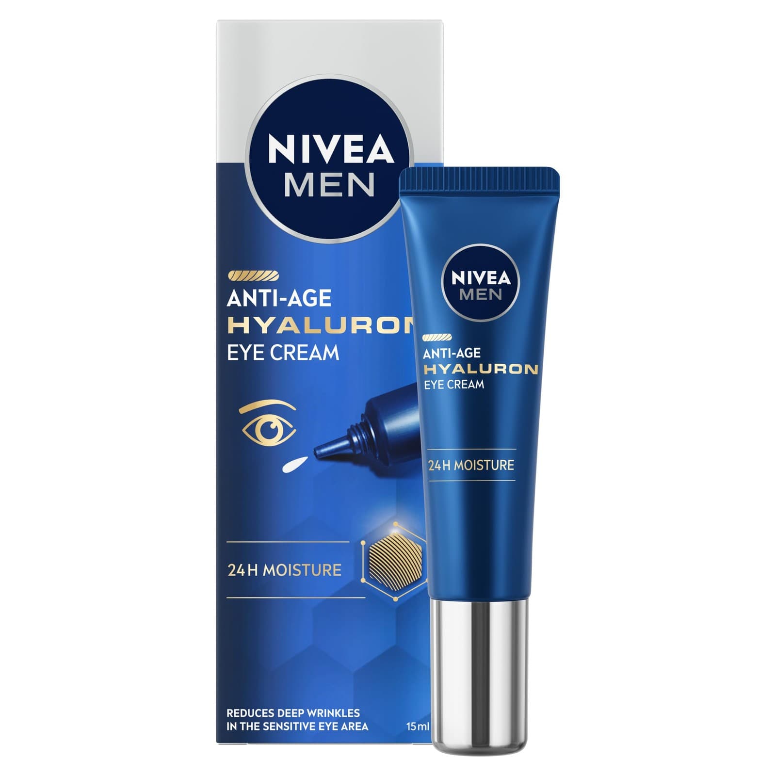 NIVEA MEN Anti Age Hyaluron Eye Cream (15ml) Men's Eye Cream with Hyaluronic