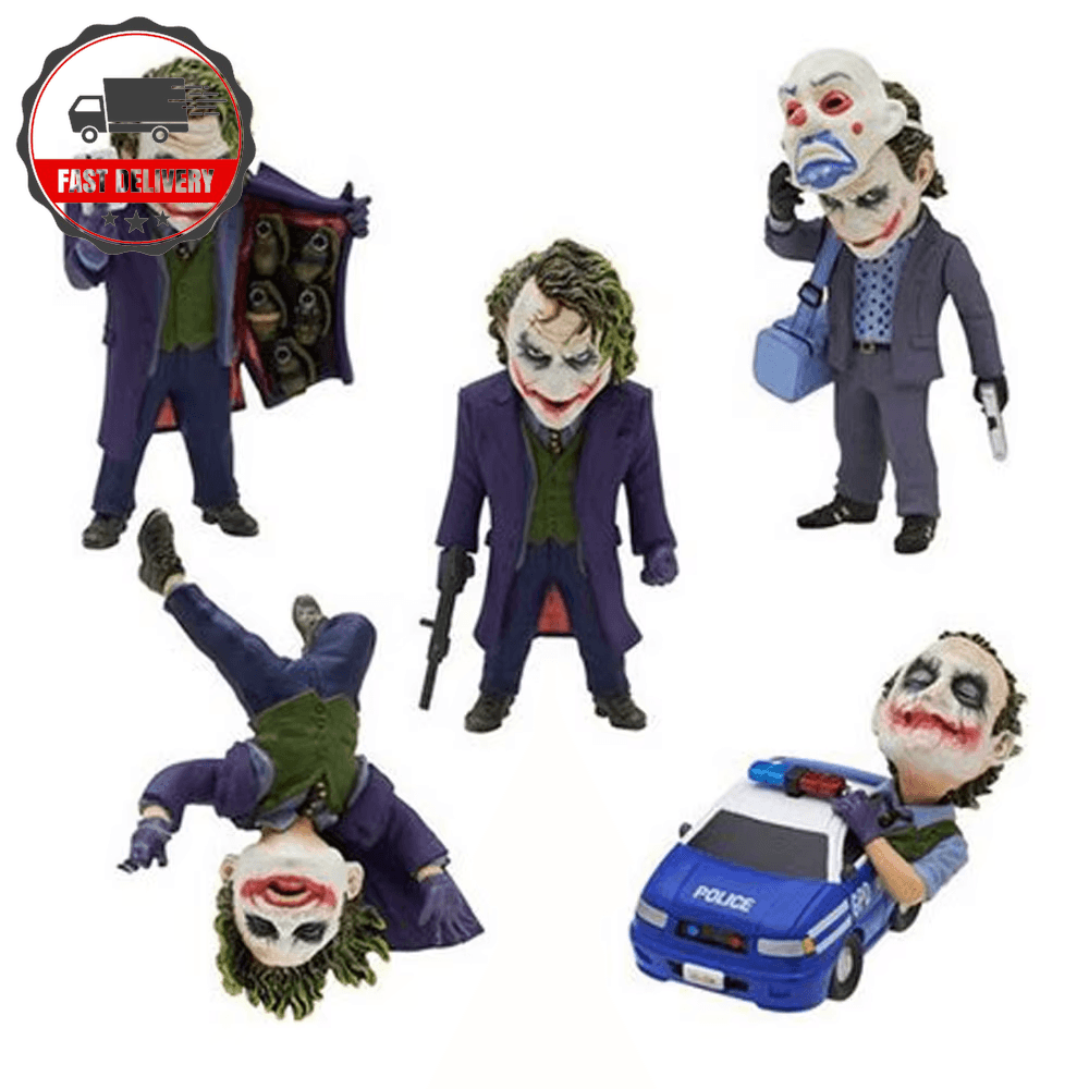 5Pcs Dark Knight Joker PVC Collectible Action Figure Set - 6-10cm