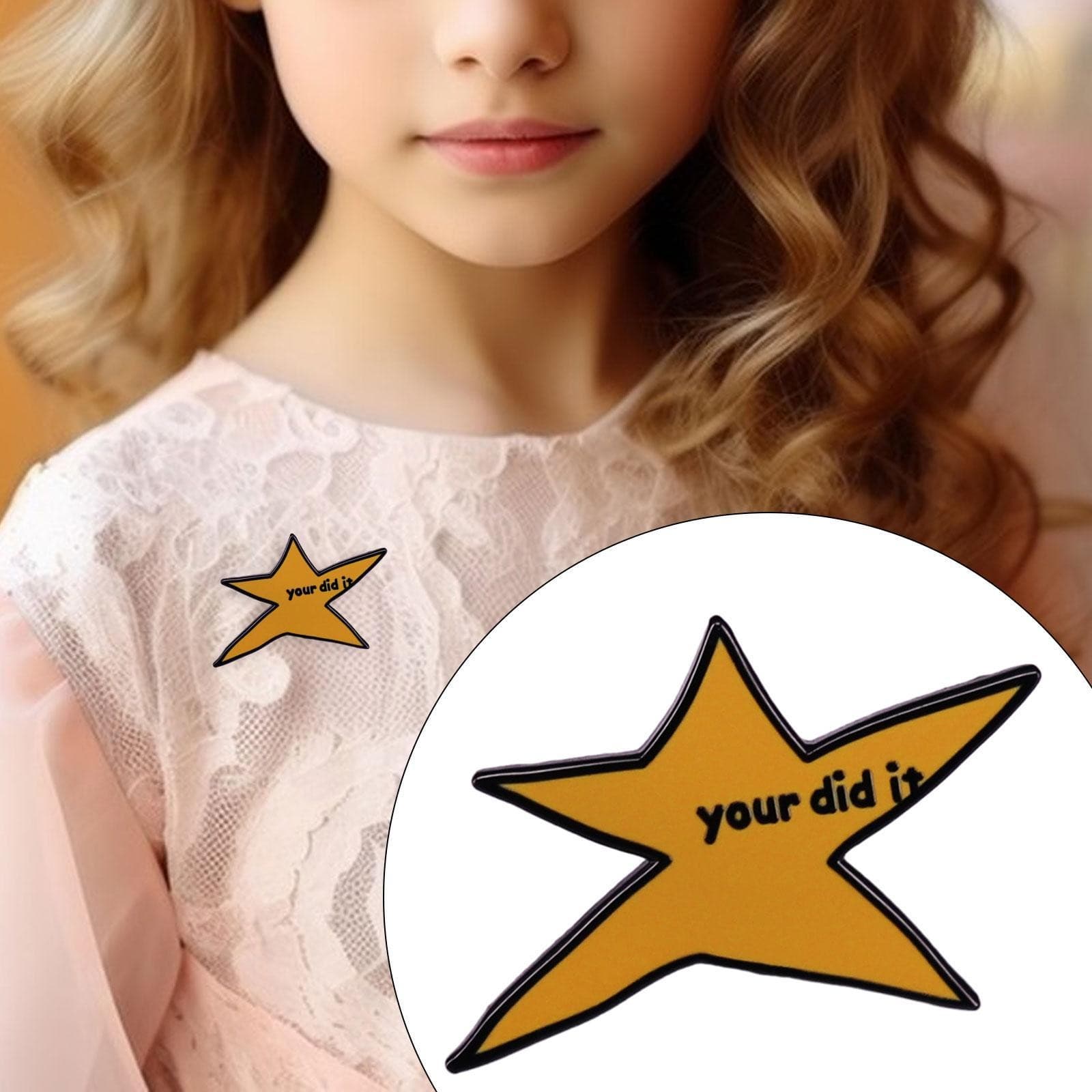 Incentive Reward Brooches Incentives Supplies Star Shaped Cute ''you DID It''