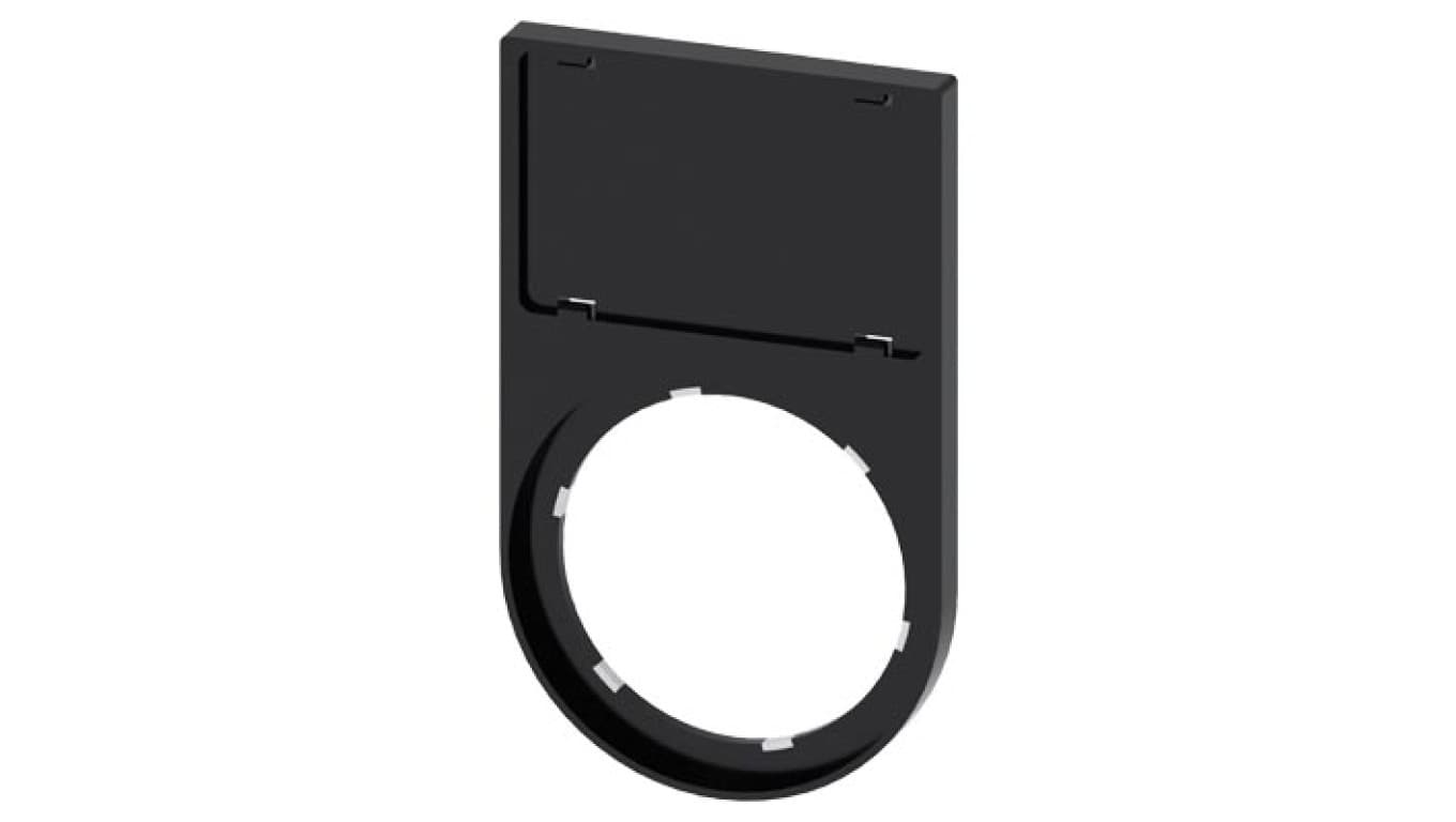Ramka do etykiet zatrzaskiwanych 17,5x27mm czarna zaokrąglona otwór 22mm SIRIUS