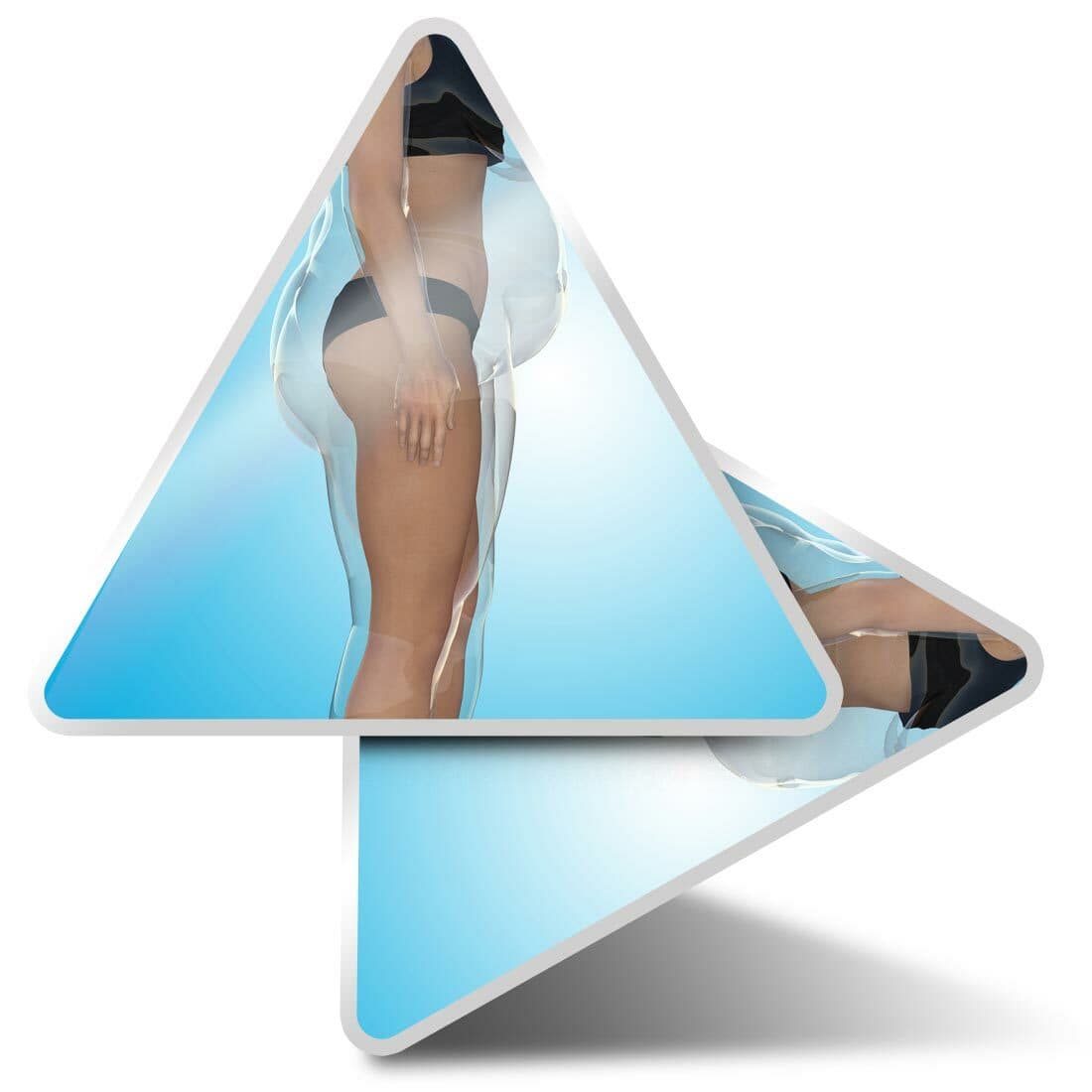 2 x Triangle Stickers  10cm - Body Ideal Health Obesity Weight Loss  #44413