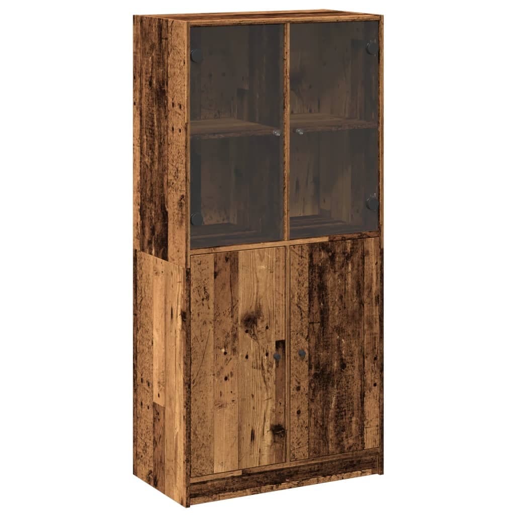 Highboard with Doors Old Wood 68x37x142 cm Engineered vidaXL