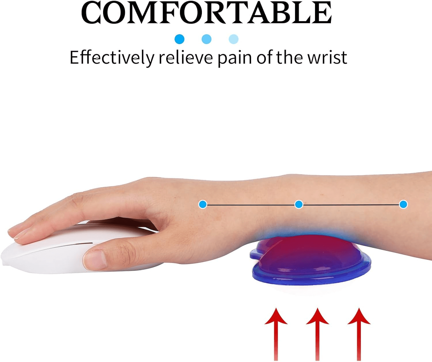 Gel Wrist Rest Ergonomic Mouse Pad Translucence Blue Silicone Gel Cushion view 2