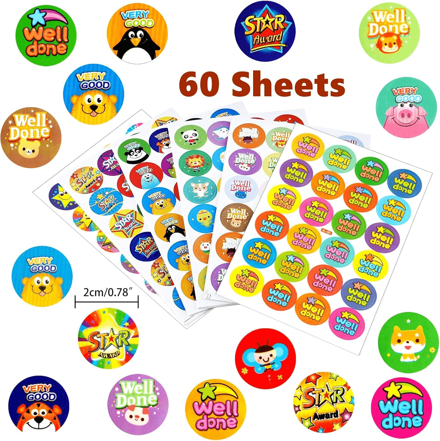 ASTARON 1440 Pcs Reward Stickers for Kids Motivational Praise Teachers Stickers view 2