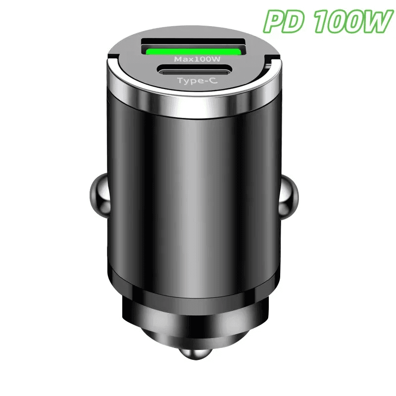USB Type C Car Charger Max 100W Mini Car Charger Fast Charging Head Dual-Port Mo