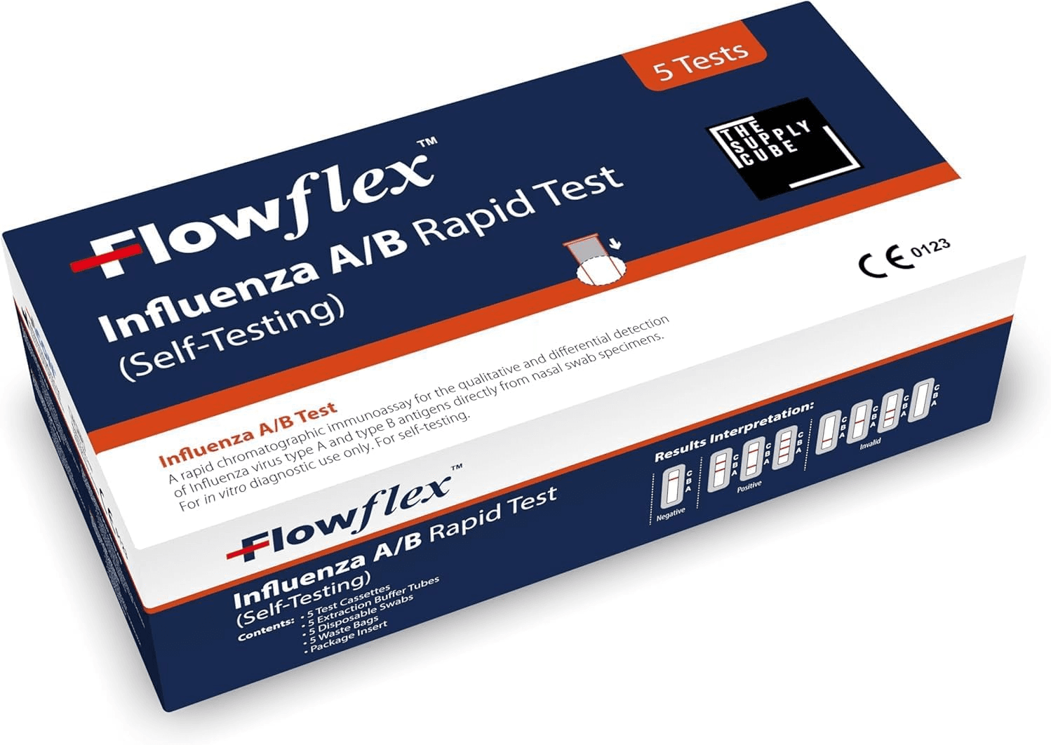 Supply Cube Influenza Rapid Test Kit - Easy to Use Self Testing Influenza Flu Vi