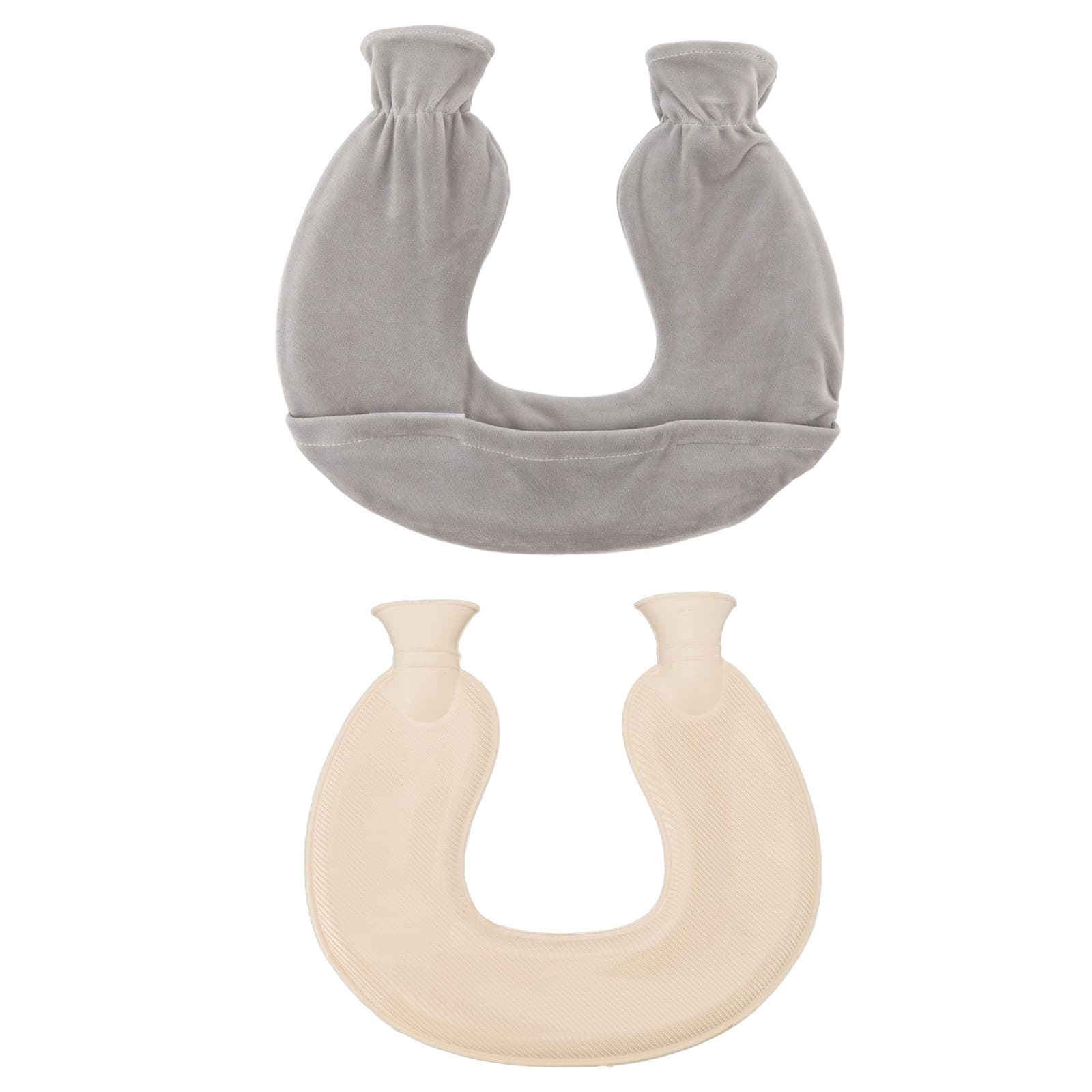 Gray 1L Hot Water Bottle U Shaped Hot Water Bag For Winter Neck Shoulder War UO view 2