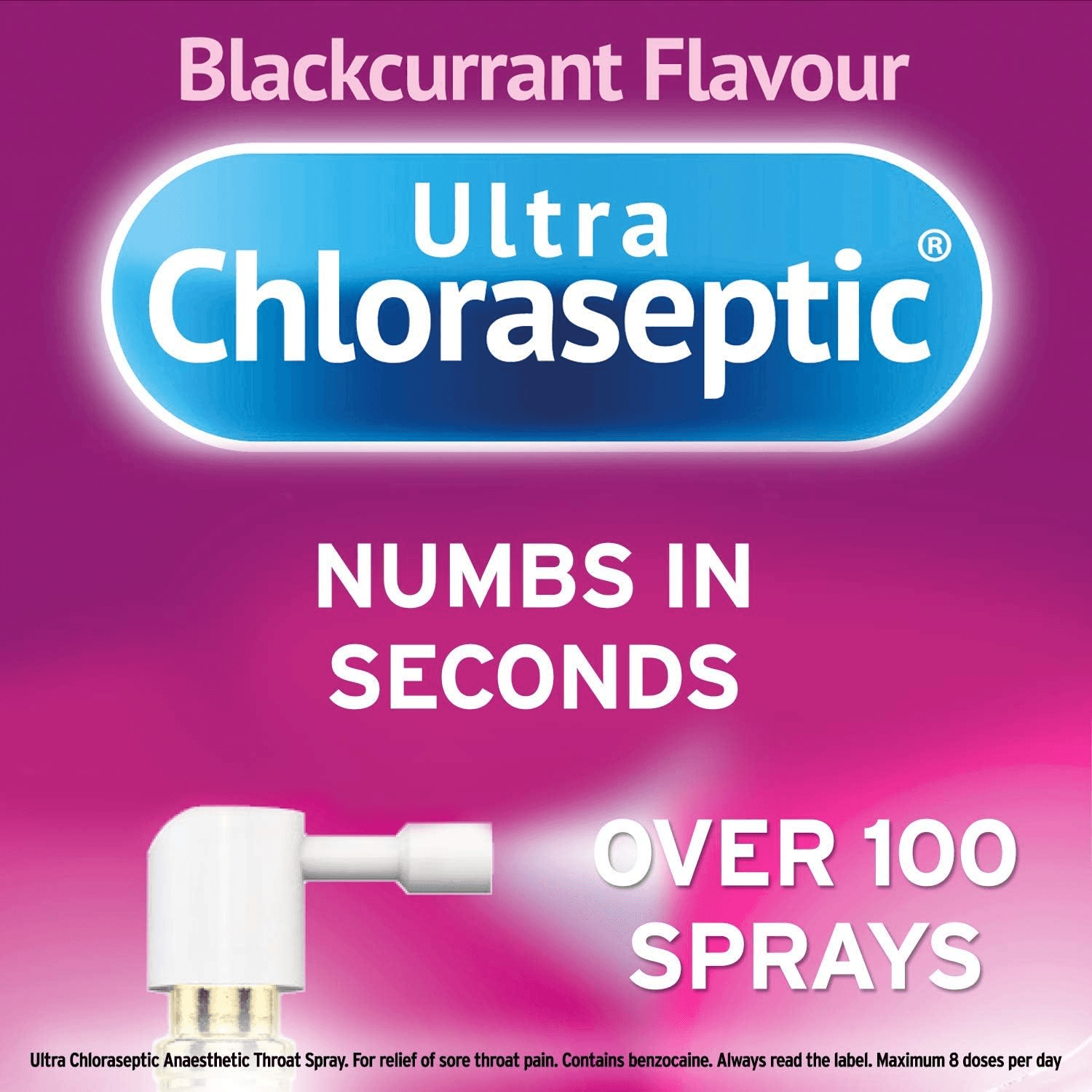 Ultra Chloraseptic Anaesthetic Throat Spray| 15Ml| Blackcurrant Flavour| Fast Ac view 2
