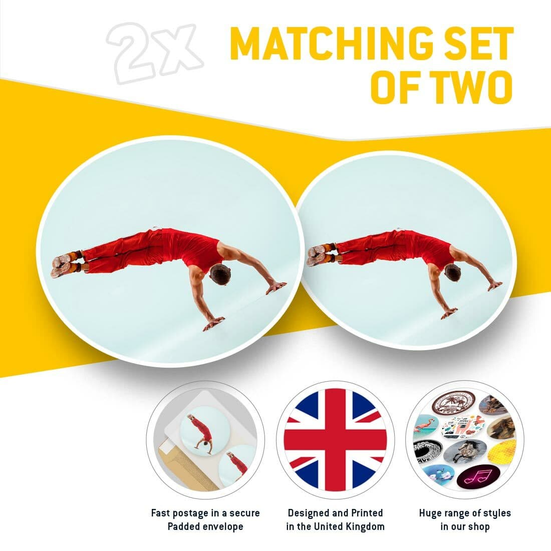 2 x Vinyl Stickers 10cm - Gymnastic Acrobat Man Fitness  #45271 view 2