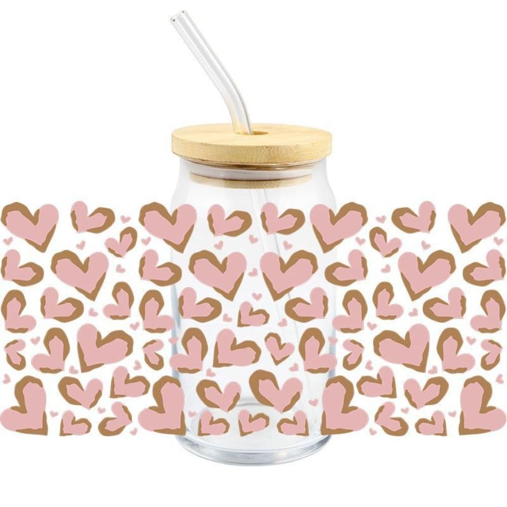 Waterproof 3D UV DTF Transfers Stickers Transfer Cup Stickers  16OZ Glass Cups