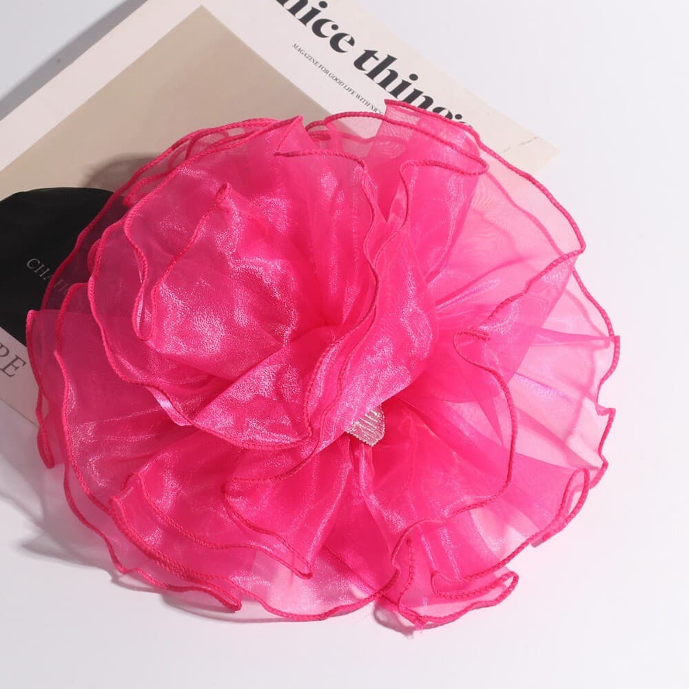 Exaggerated Fabric Flower Brooch Lace 3D Corsage  Clothes Decoration