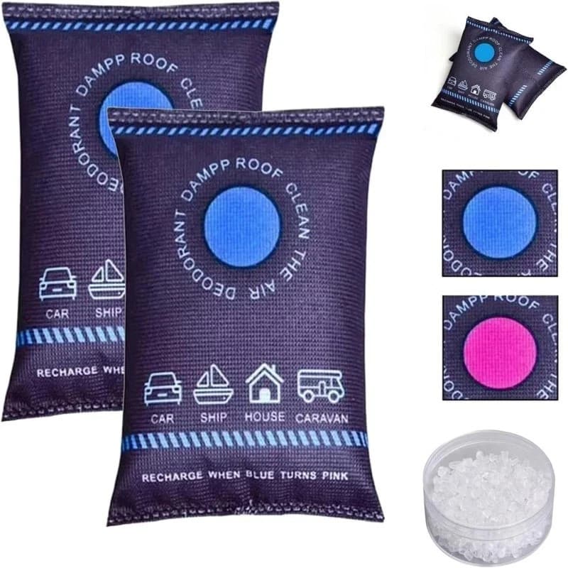 2Pcs Reusable Dehumidifier Bag Dehumidification Bag Desiccant for Car Home Use