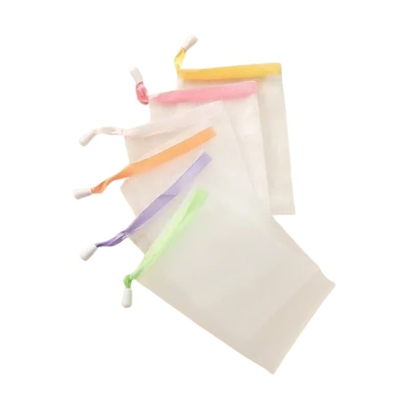 Washable Mesh Grocery Storage Bag Sturdy Ribbon Handle for Fruits Vegetables