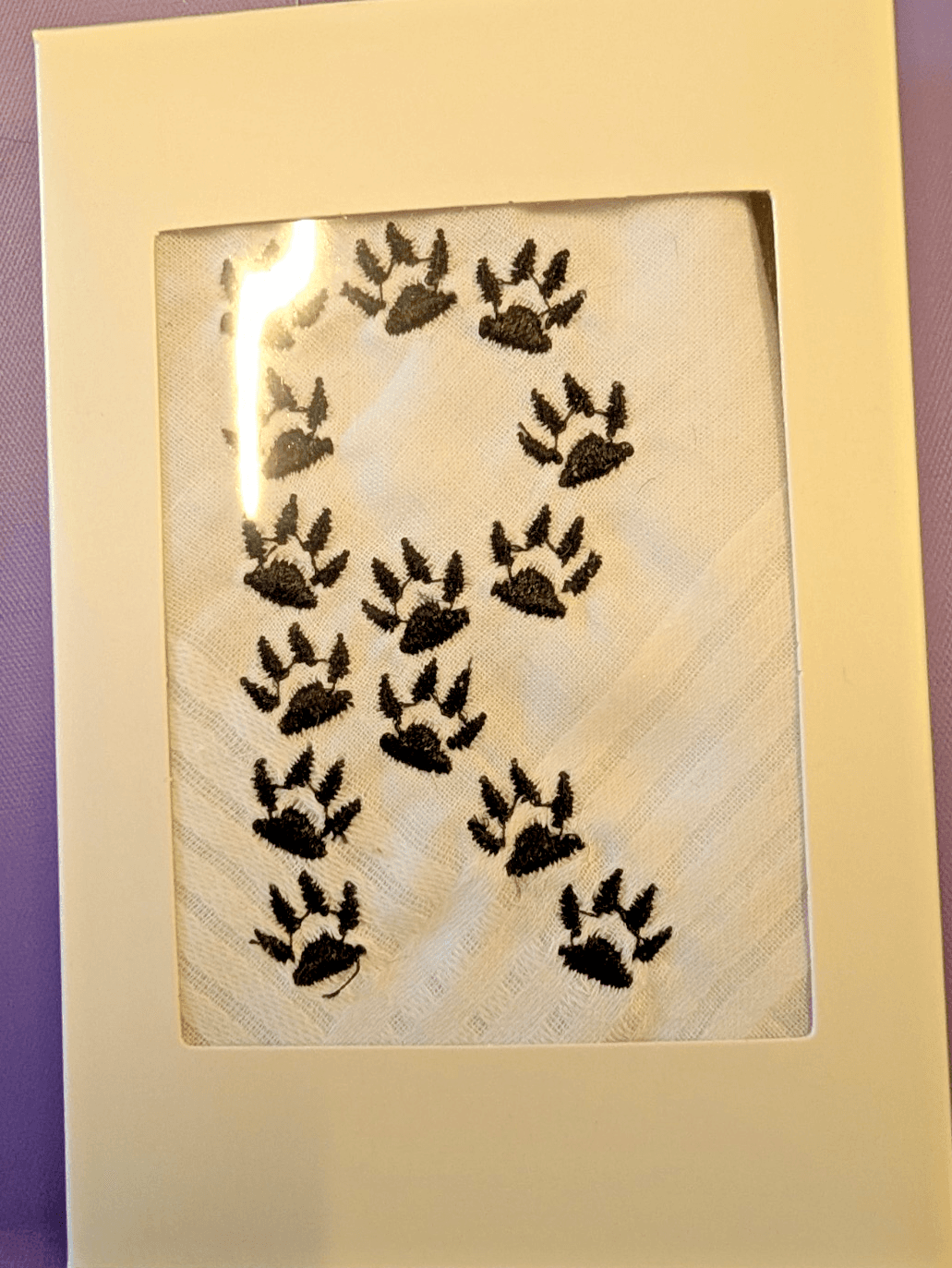 Cat / Dog Embroidered Paw print initial Hankies in box - Mens or Ladies sizes