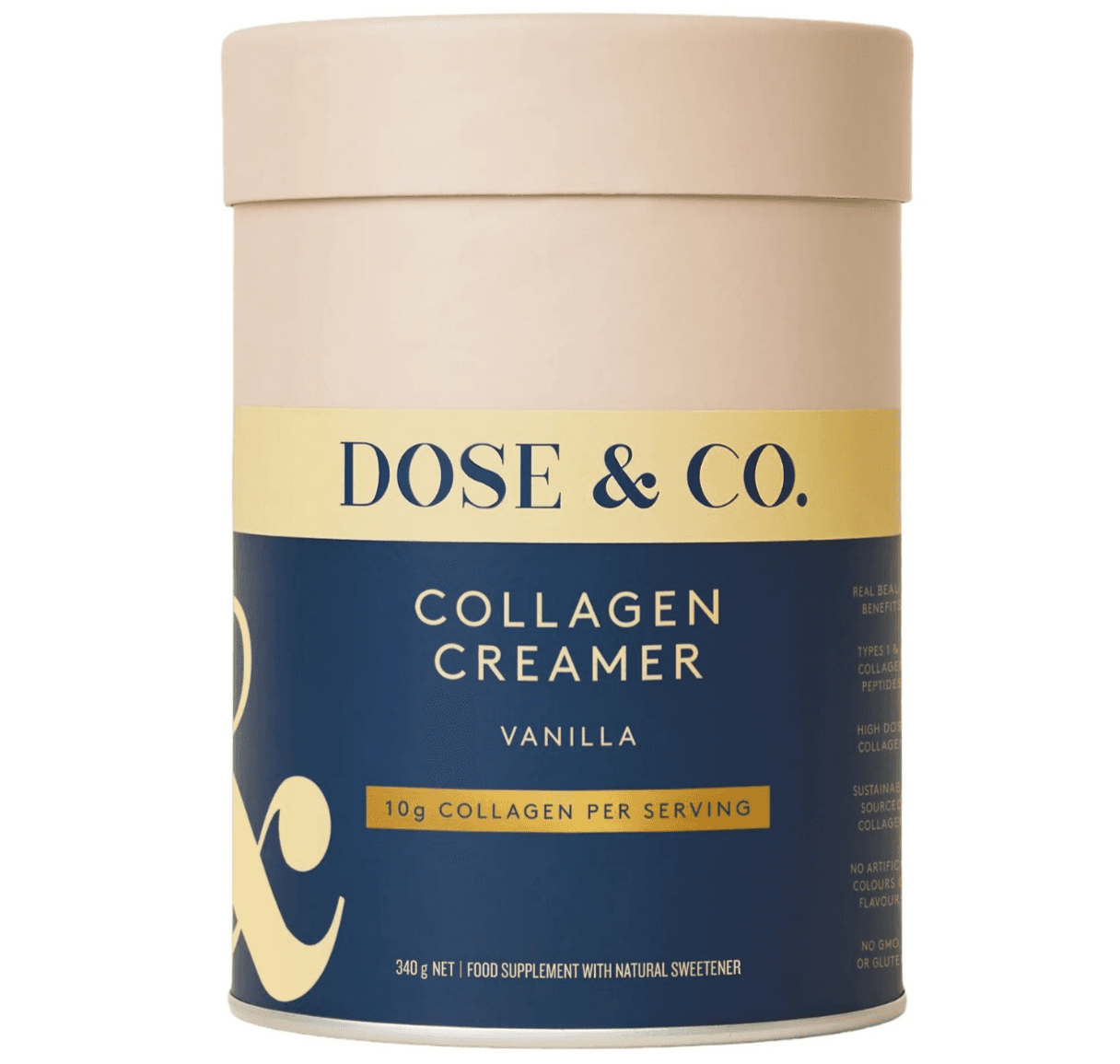 DOSE and Co. COLLAGEN CREAMER 10G VANILLA FLAVOUR COLLAGEN PER SERVING 340G
