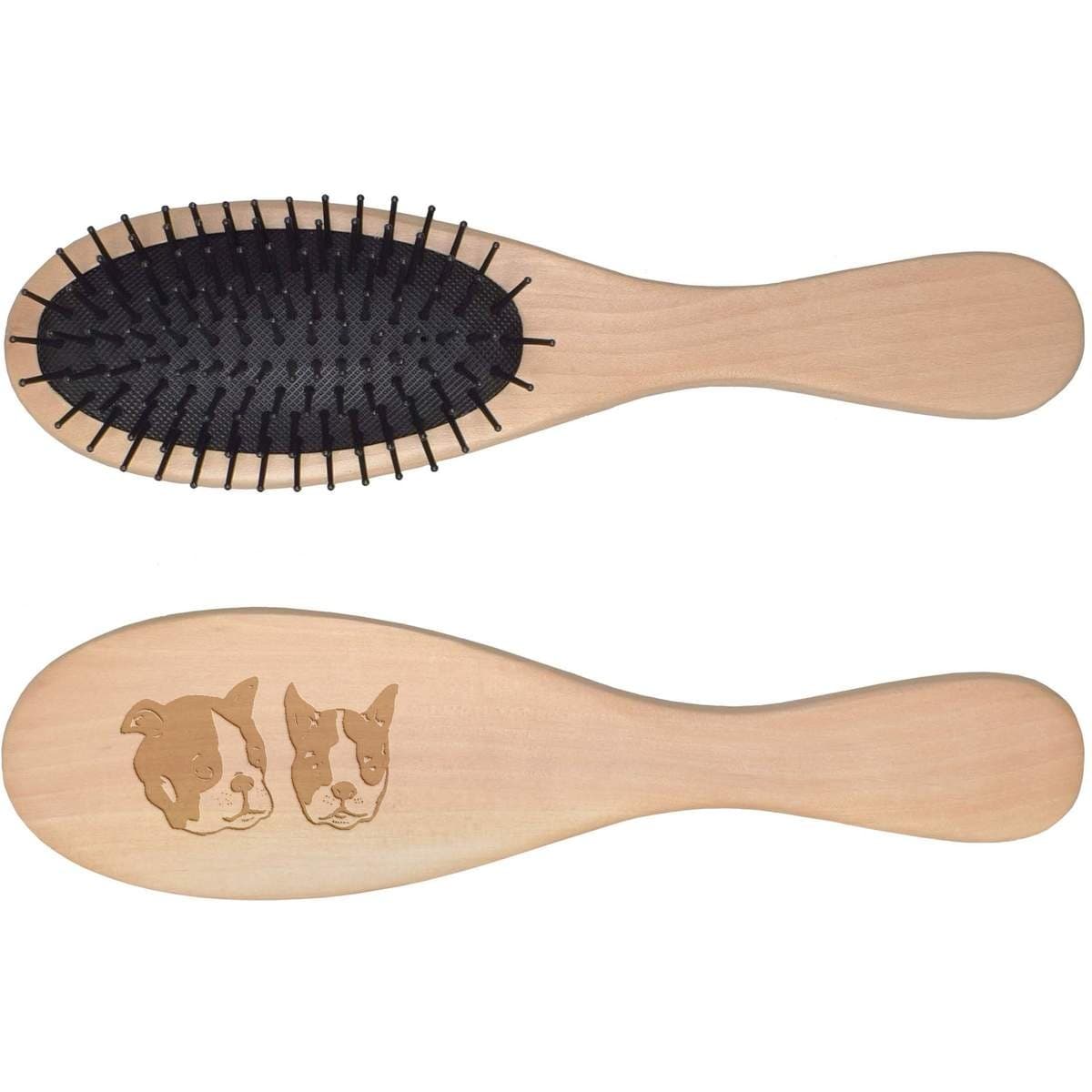'Boston Terrier Heads' Wooden Hairbrush (HA00015454)