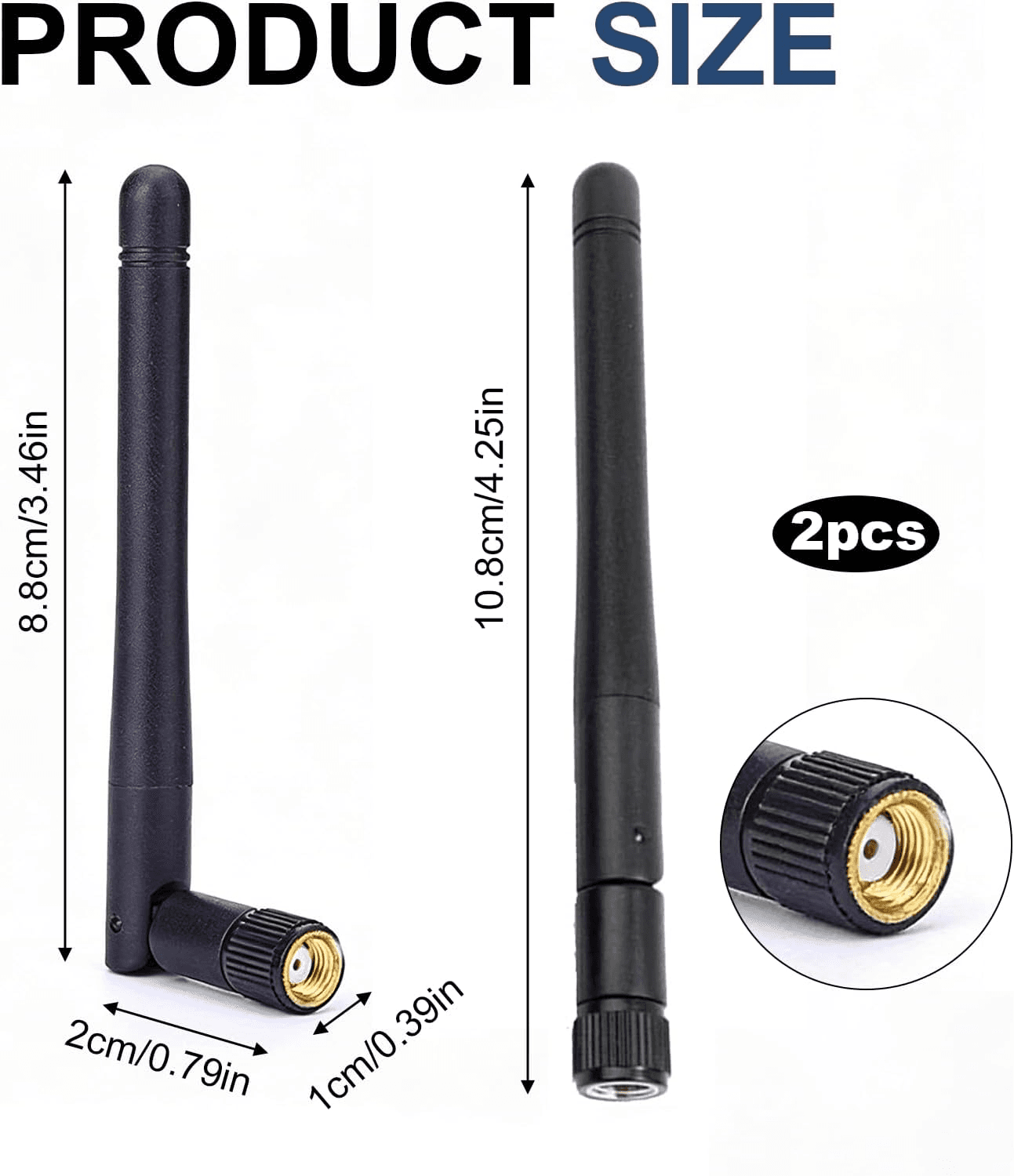 Wifi Antenna for Pc Antenna MIMO RP-SMA Male High Gain Signal Booster | 2 Pack R view 2