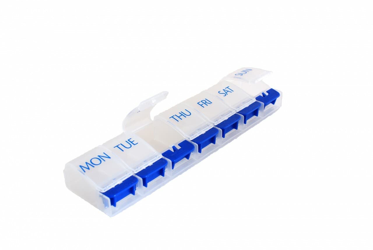 Medisure 7 Day (Weekly) Flip Up Pill Box with Push Button Lids