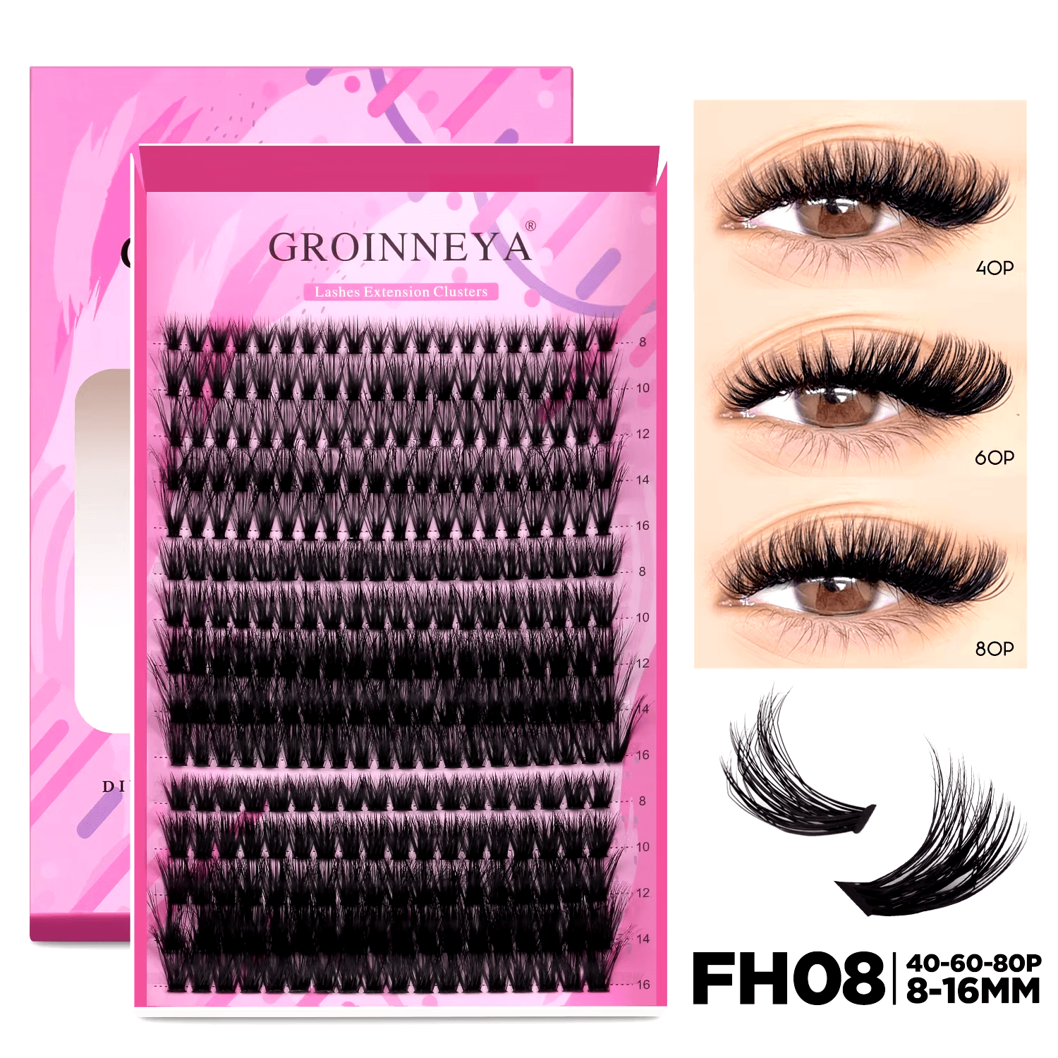 DIY Lash Extension Kit Individual Lashes Cluster Mix Eyelashes Full Set Lashes K